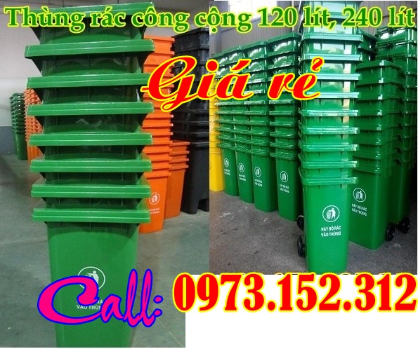 Bán giá rẻ, thùng rác nhựa HDPE cao cấp, loại 120, 240 lít