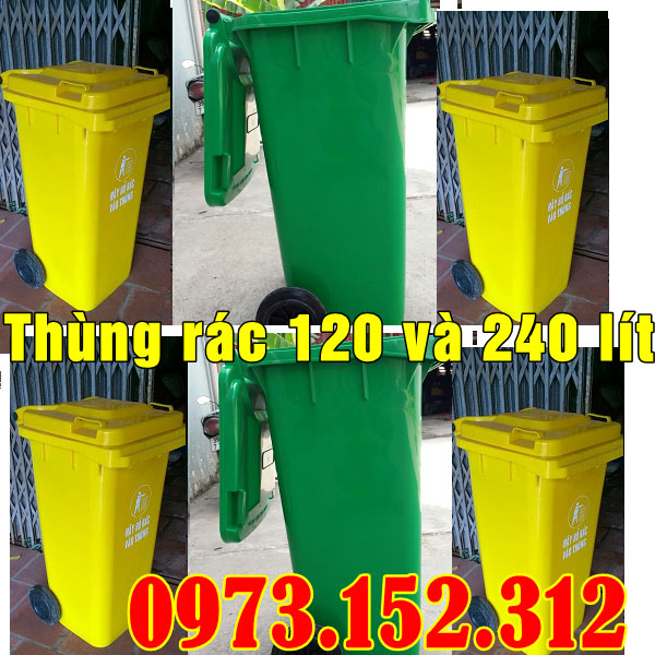 Thùng rác nhựa HDPE 120 lít cao cấp