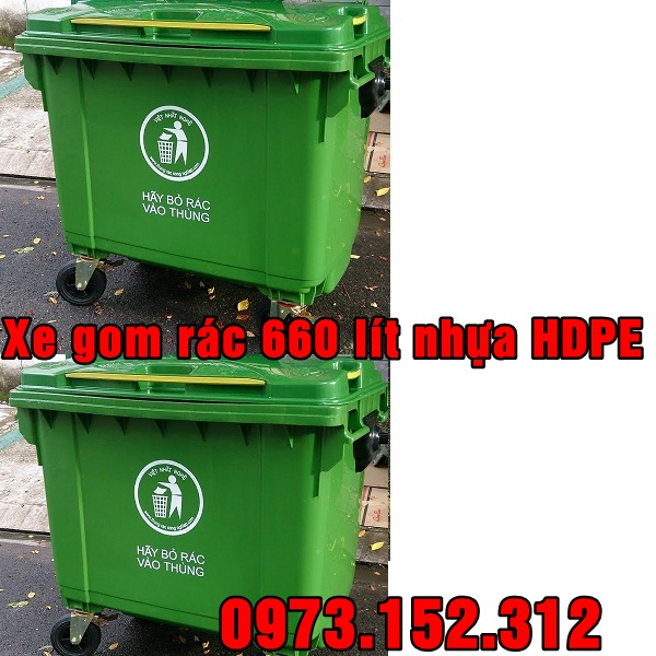 Xe gom rác nhựa HDPE cao cấp