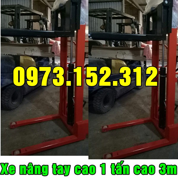 Xe nâng tay cao 1 tấn hàng Đài Loan