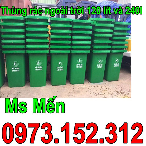 Thùng rác ngoài trời nhựa HDPE cao cấp 