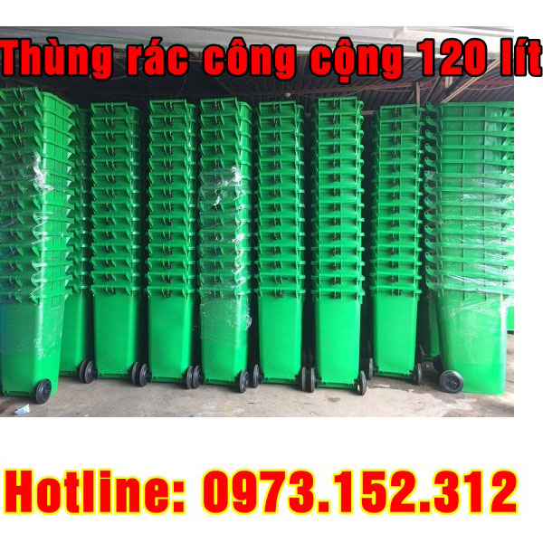 Thùng rác công cộng 120 lít giá rẻ tại Sài Gòn