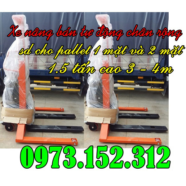 Xe nâng bán tự động 1.5 tấn cao 4m hàng Đài Loan