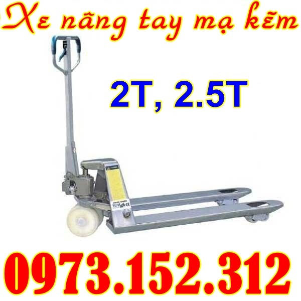 Xe nâng tay inox tải trọng 2 tấn, 2.5 tấn giá rẻ