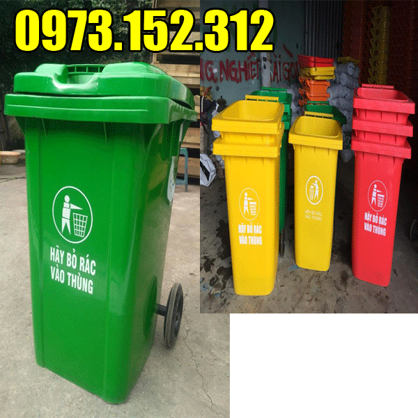 Thùng rác nhựa 120 lít 240 lít tại Hà Nội giá rẻ